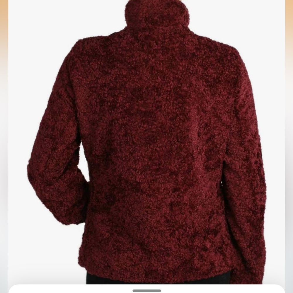 NWT Pendleton Bordeaux Burgundy ' Fuzzy Zip Jacket - Picture 2 of 11